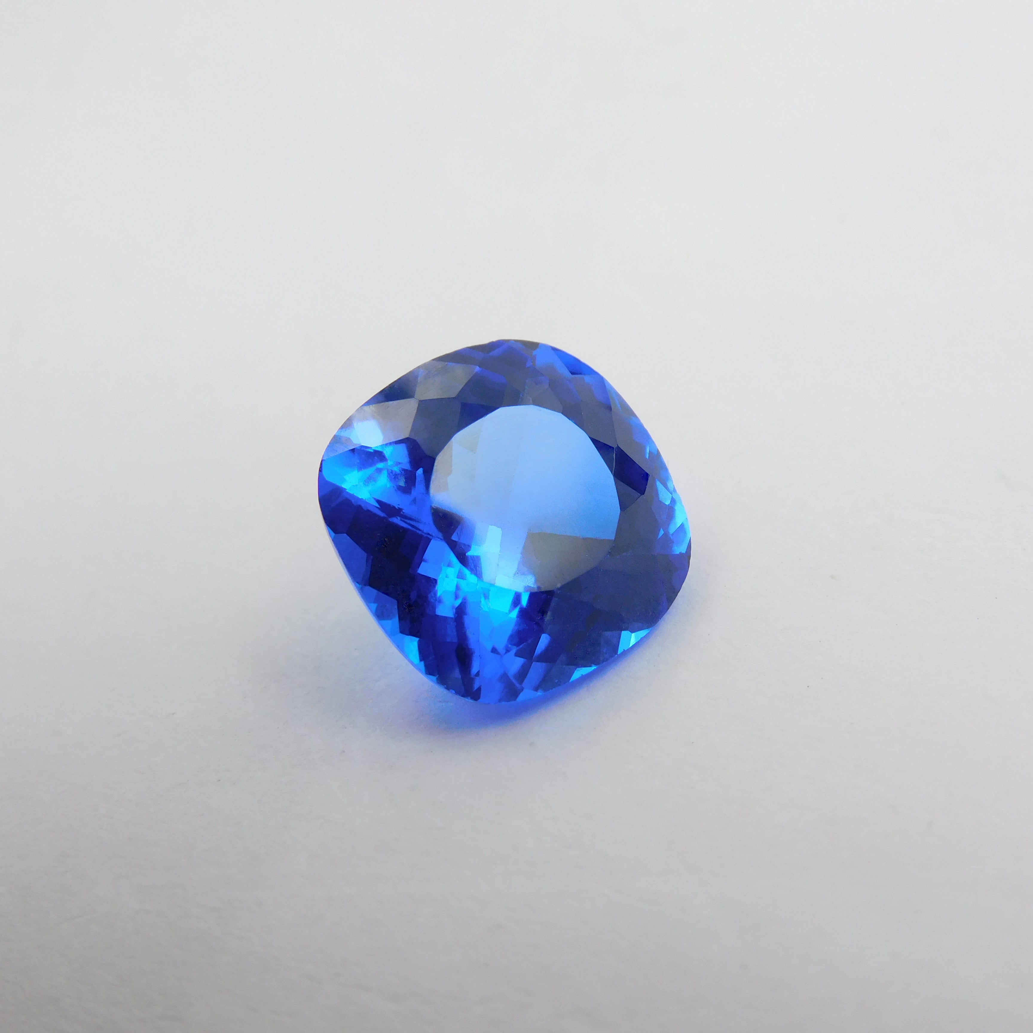 Natural Blue Tanzanite Square Cushion Cut CERTIFIED 12.85 Carat Loose Gemstone