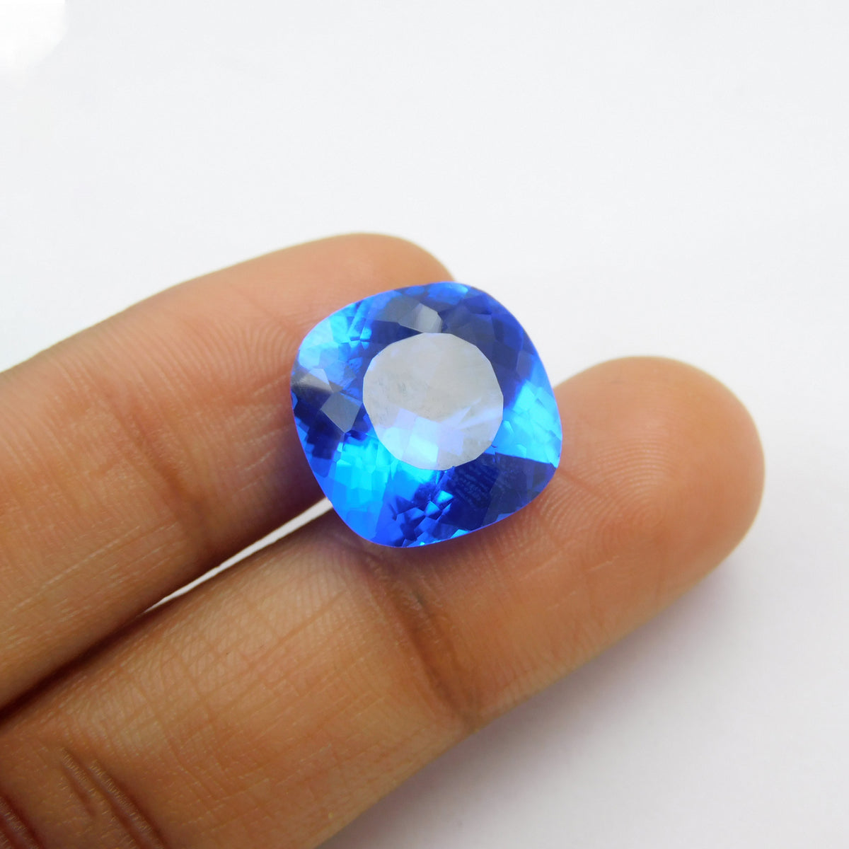 Natural Blue Tanzanite Square Cushion Cut CERTIFIED 12.85 Carat Loose Gemstone