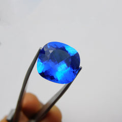 Natural Blue Tanzanite Square Cushion Cut CERTIFIED 12.85 Carat Loose Gemstone