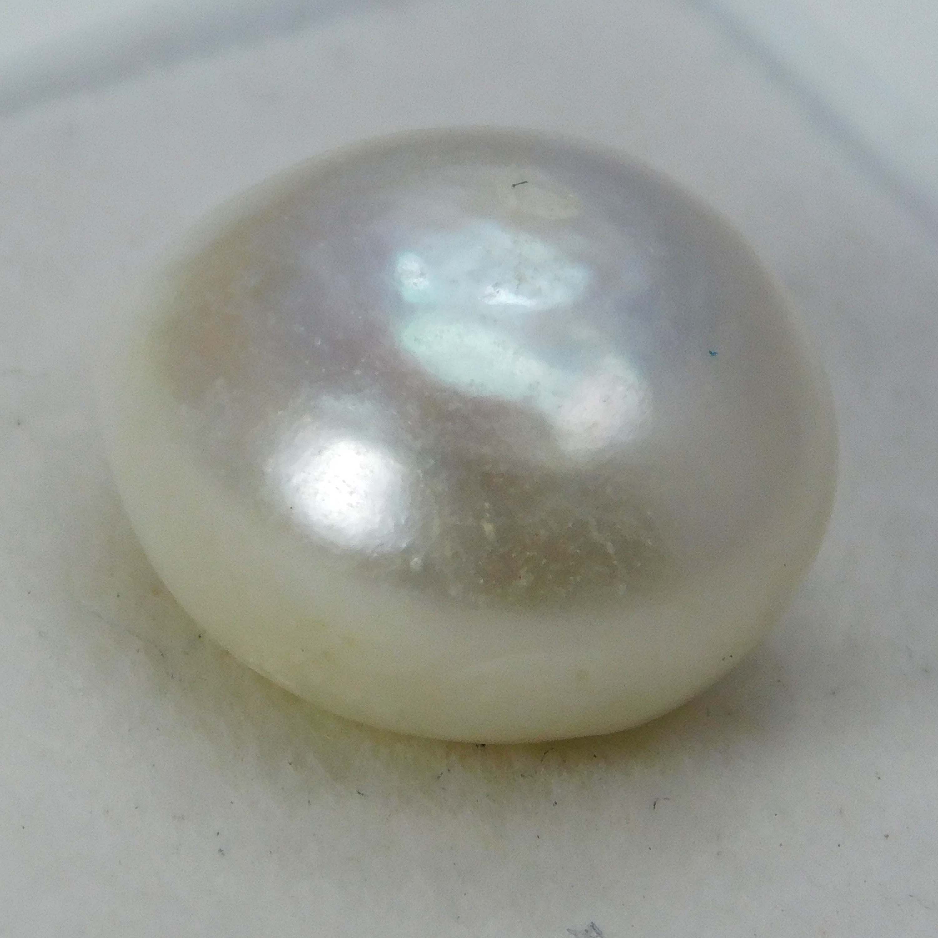 7.45 Ct 11 MM White MABE South Pacific SEA CERTIFIED Loose Gemstones PEARL.