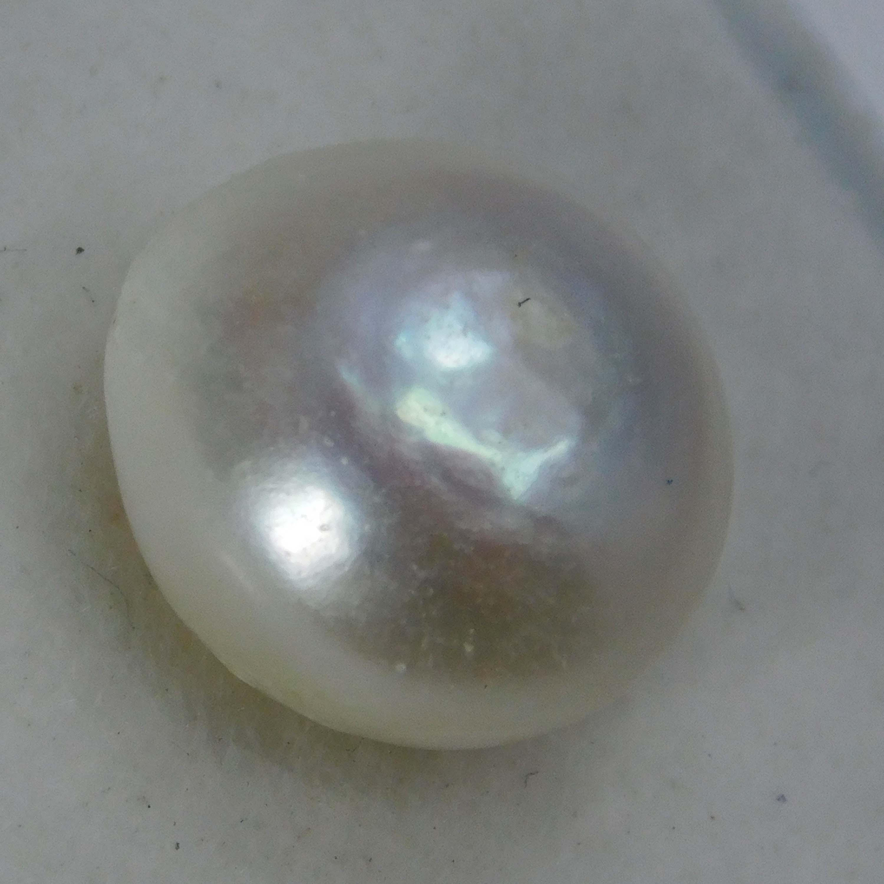 7.45 Ct 11 MM White MABE South Pacific SEA CERTIFIED Loose Gemstones PEARL.