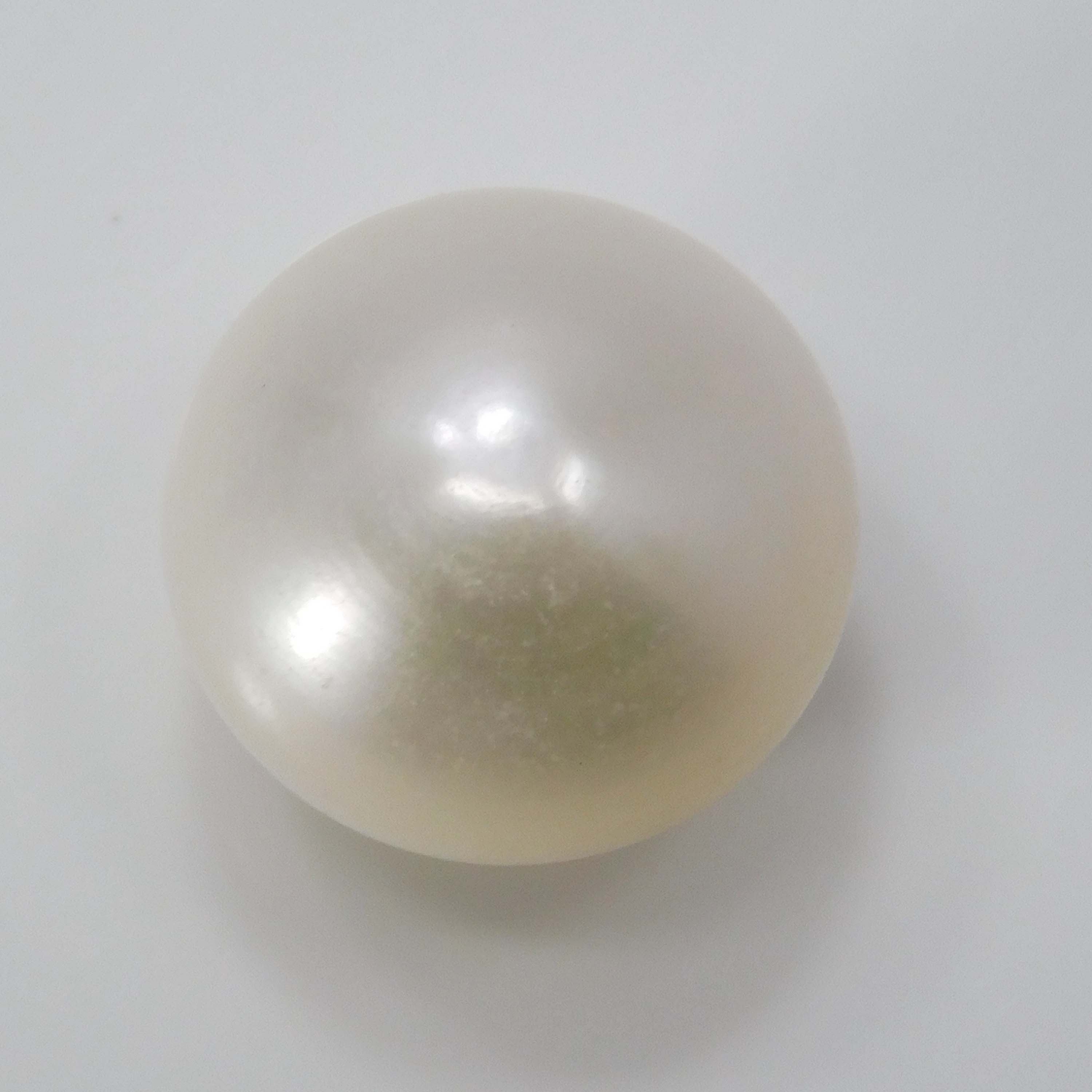 7 Ct Natural Pacific Sea Pearl 10 mm White Mabe South Loose Gemstone CERTIFIED