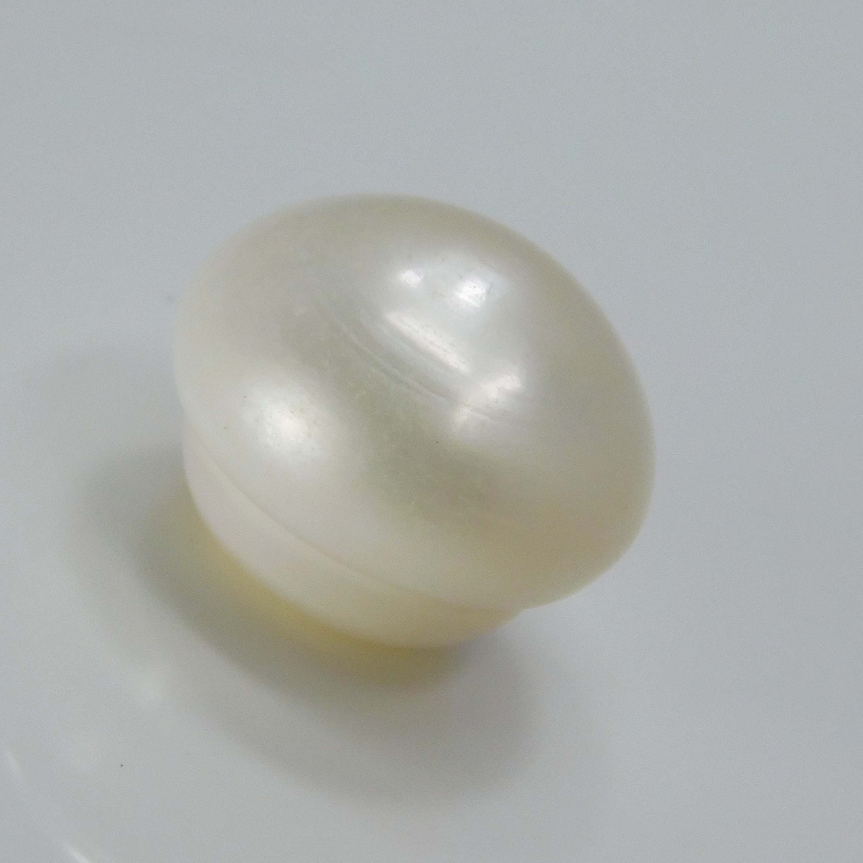 7 Ct Natural Pacific Sea Pearl 10 mm White Mabe South Loose Gemstone CERTIFIED