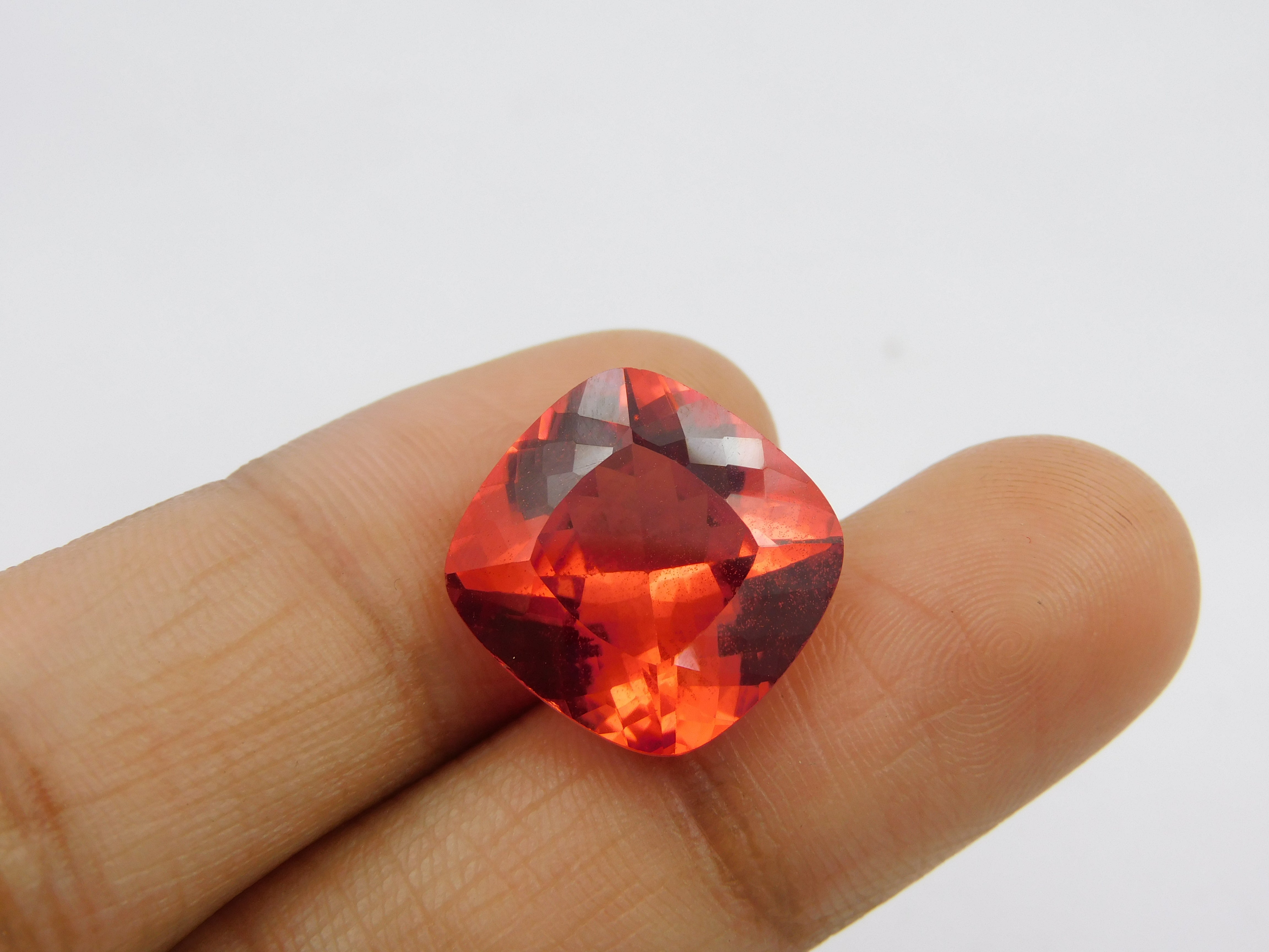 Sapphire Jwelery For Her/ Him | Gift For Her Birthday | 7.65 Carat Orange Color Square Cushion Shape Natural Certified Sapphire Loose Gemstone Free Shipping Free Gift