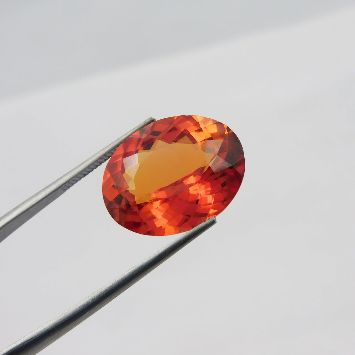 " IMPRESSIVE OFFER " Oval Shape Certified Natural 8.65 Carat Orange Color Sapphire Loose Gemstone Free Delivery - Free Gift , Best On Price