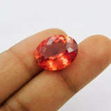 " IMPRESSIVE OFFER " Oval Shape Certified Natural 8.65 Carat Orange Color Sapphire Loose Gemstone Free Delivery - Free Gift , Best On Price