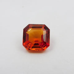 Square Cut Orange Sapphire " CERTIFIED "6.35 Carat Natural Loose Gemstone | Free Delivery Free Gift | Gift For Mother / Sister