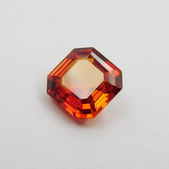 Square Cut Orange Sapphire " CERTIFIED "6.35 Carat Natural Loose Gemstone | Free Delivery Free Gift | Gift For Mother / Sister