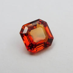 Free Shipping Free Gift ! Jwelery Making Gem ! Natural Sapphire 6.35 Carat Square Cut Orange Color CERTIFIED Loose Gemstone