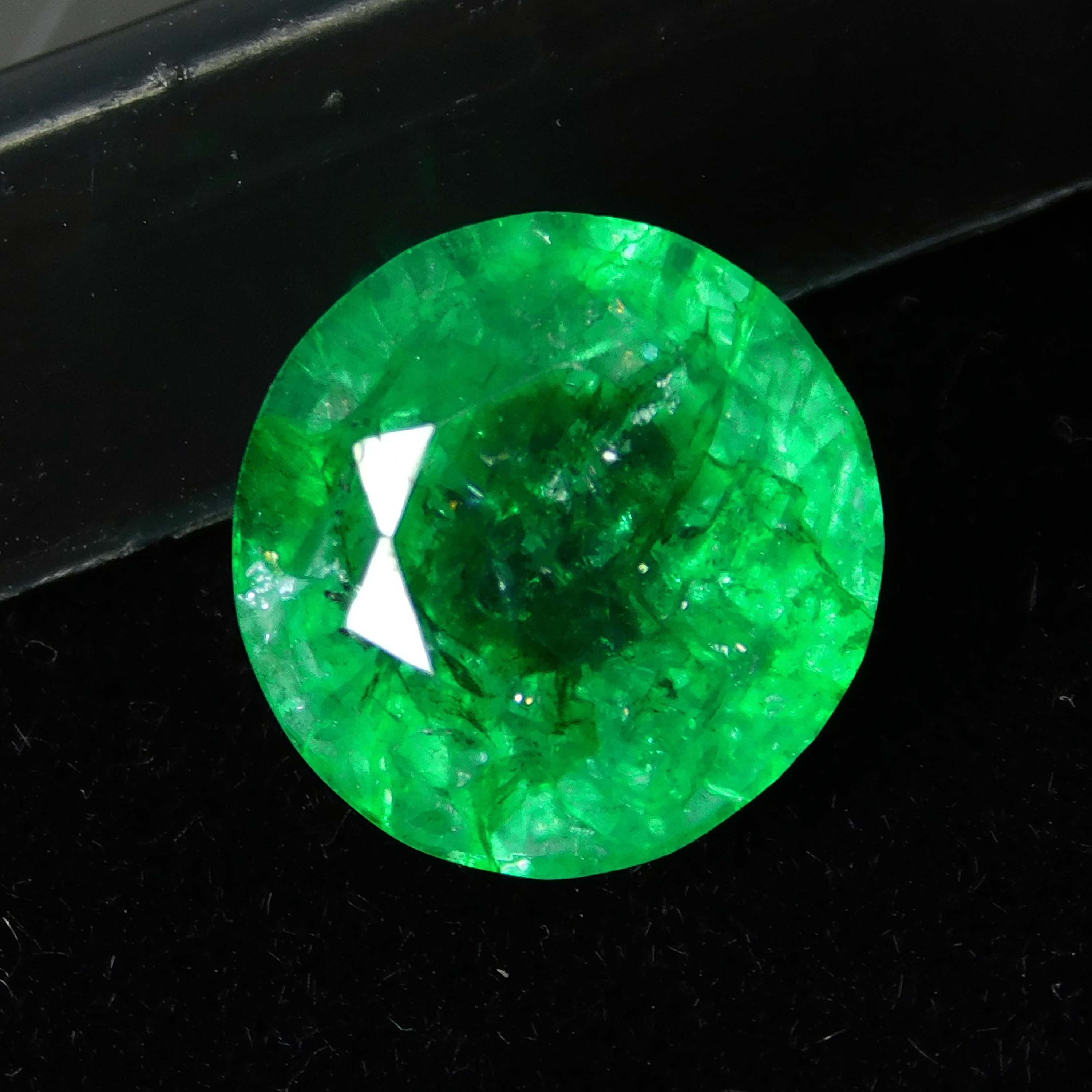 6 Ct Natural Colombian Emerald Round Shape Green Certified Loose Gemstone