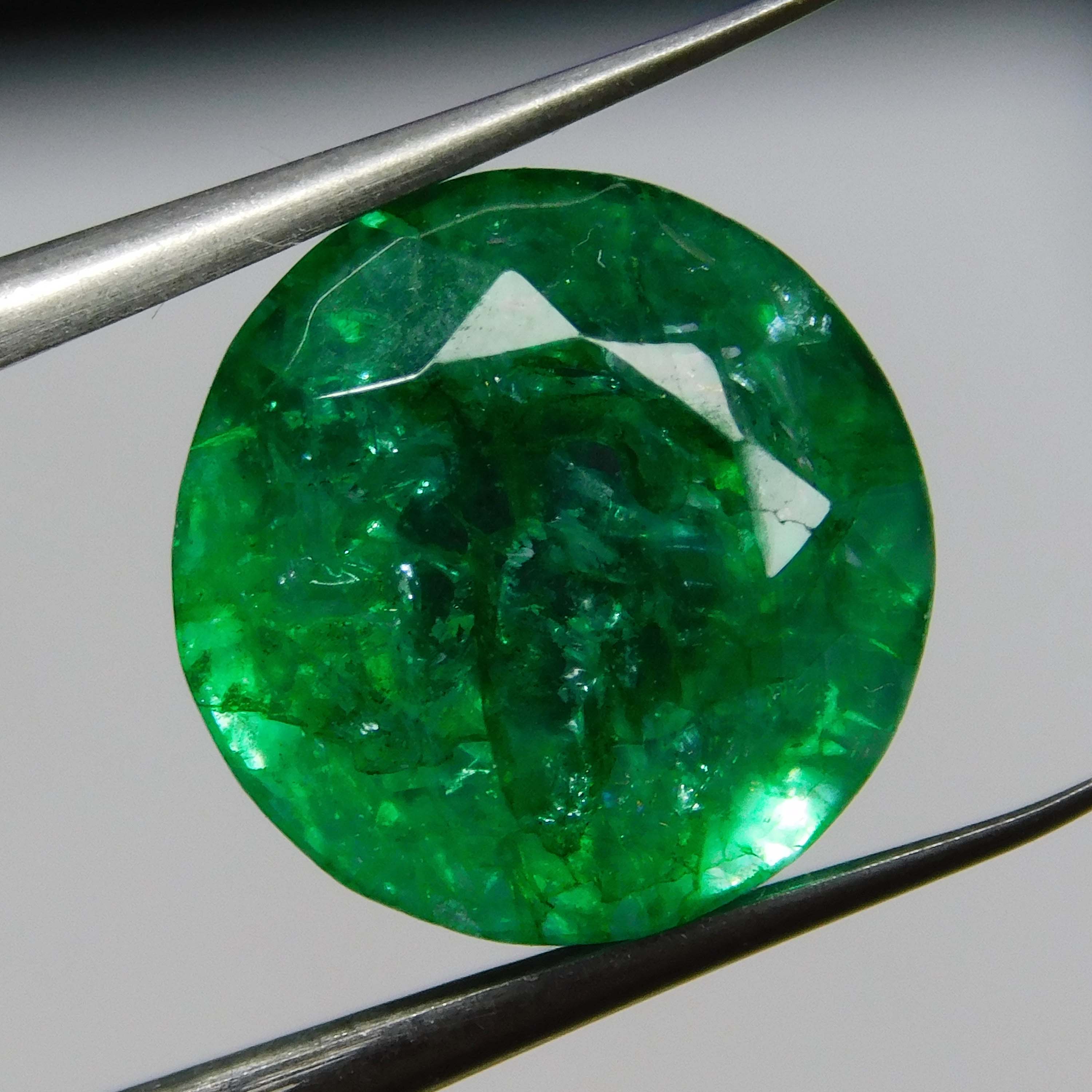 6 Ct Natural Colombian Emerald Round Shape Green Certified Loose Gemstone