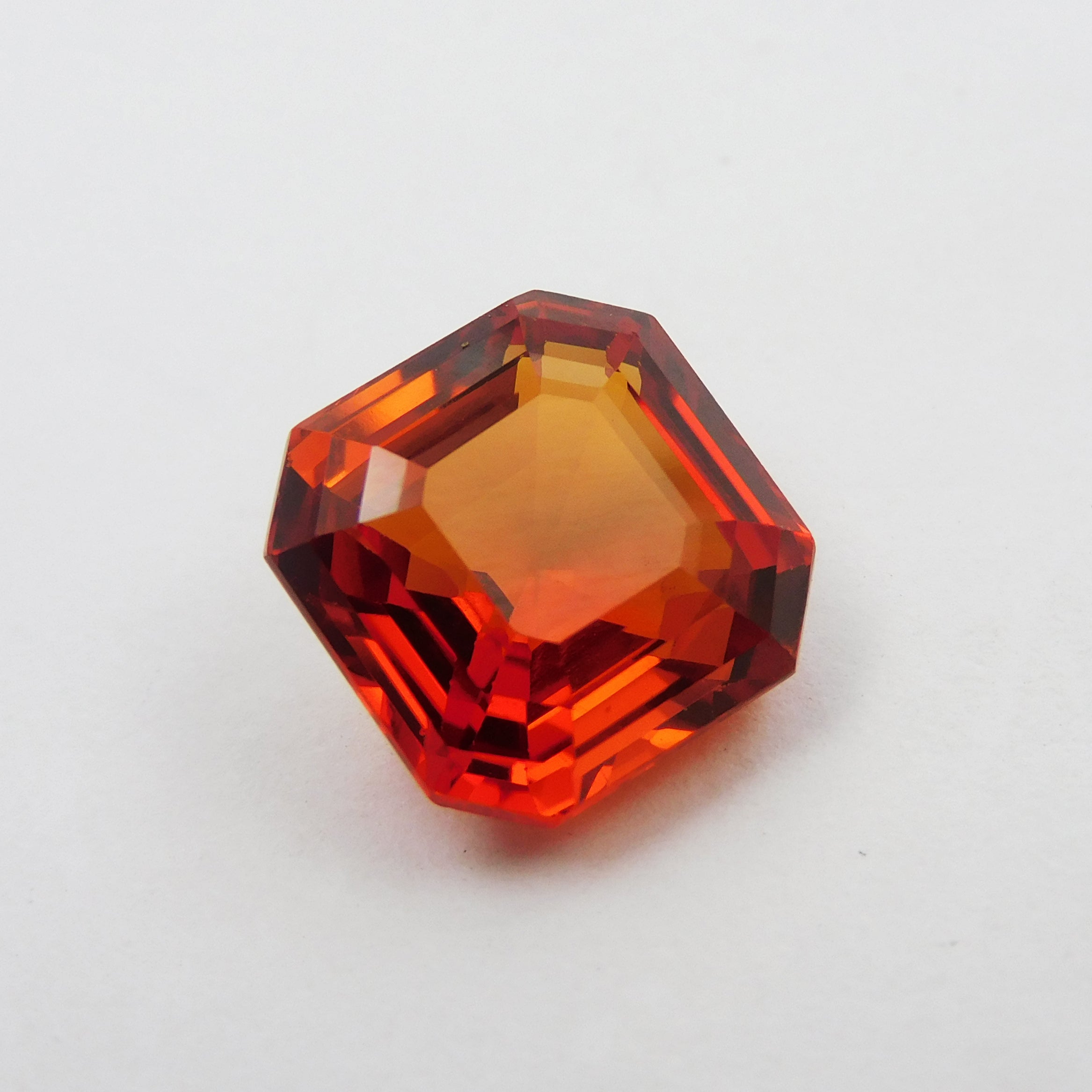 Ring Size Sapphire Gem ! Free Delivery Free Gift ! Certified Square Cut 8.45 Carat Orange Sapphire Natural Loose Gemstone