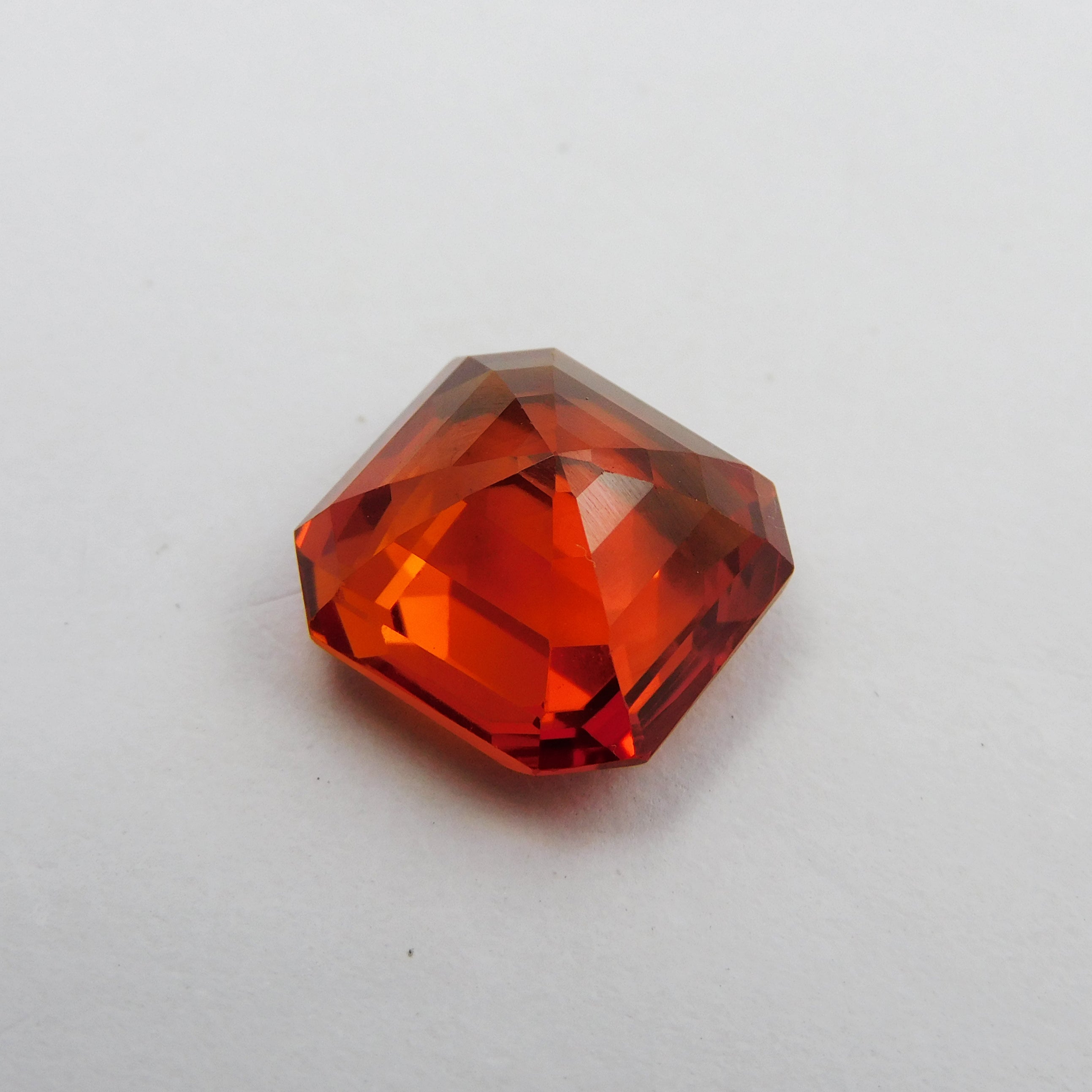 Ring Size Sapphire Gem ! Free Delivery Free Gift ! Certified Square Cut 8.45 Carat Orange Sapphire Natural Loose Gemstone