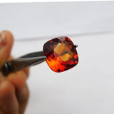 Mini Cut Stone For Earrings/ Necklace 7.25 Carat Square Cushion Cut Natural Sapphire Orange Certified Loose Gemstone / Sapphire Jwelery / Faceted Sapphire