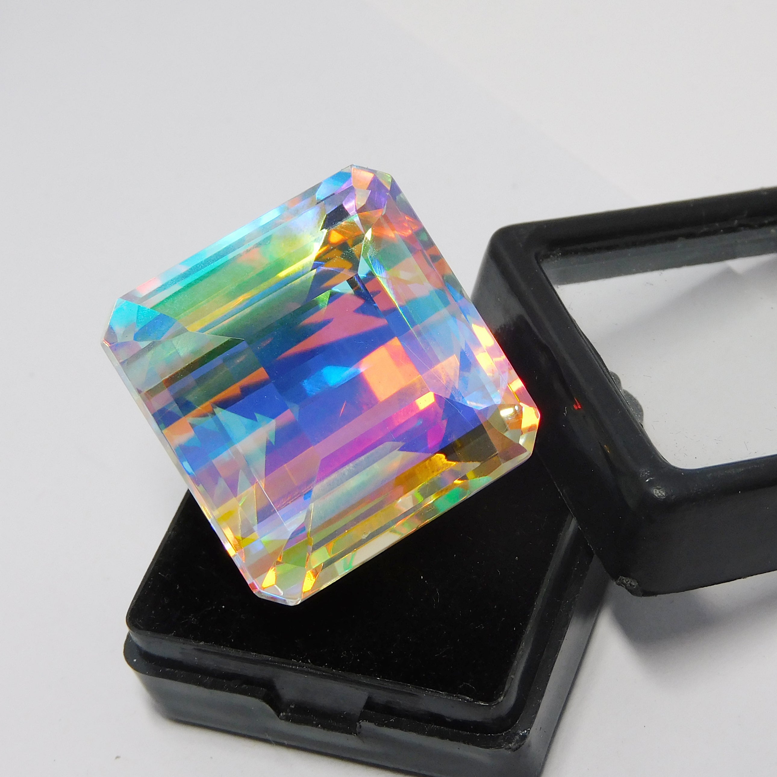 70.85 Ct Natural Mystic Topaz Multi Color Square Cut Topaz CERTIFIED Loose Gemstone | Best For Enhanced Energy Flow & Protection | Best Price