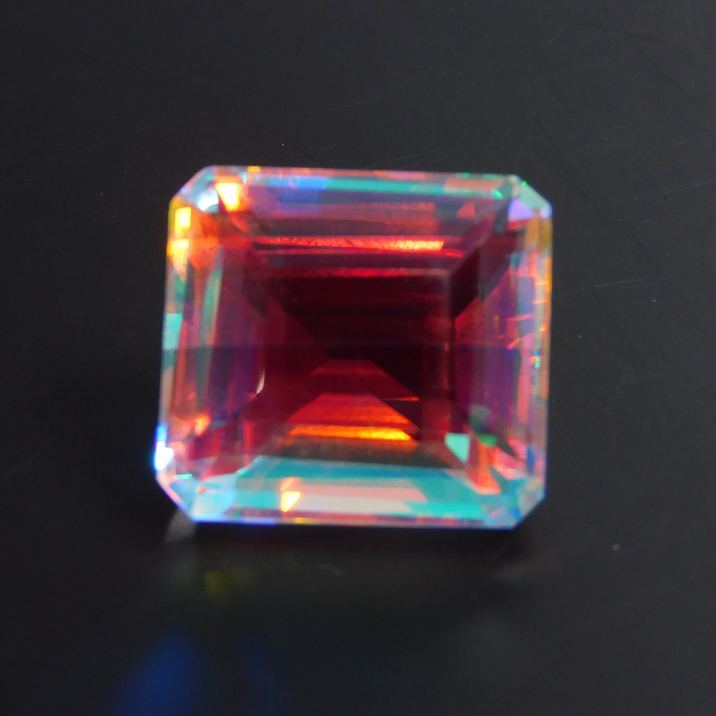 Excellent Cut Stone !! ON SALE !! Brazilian Natural Multi Color Mystic Topaz 69.15 Ct Emerald Cut Mystic Topaz Loose Gemstone CERTIFIED | Gift For Her/ Him