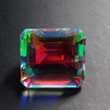 Excellent Cut Stone !! ON SALE !! Brazilian Natural Multi Color Mystic Topaz 69.15 Ct Emerald Cut Mystic Topaz Loose Gemstone CERTIFIED | Gift For Her/ Him