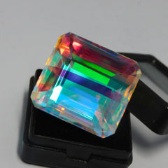 Excellent Cut Stone !! ON SALE !! Brazilian Natural Multi Color Mystic Topaz 69.15 Ct Emerald Cut Mystic Topaz Loose Gemstone CERTIFIED | Gift For Her/ Him