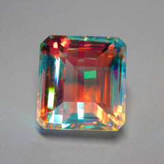 Excellent Cut Stone !! ON SALE !! Brazilian Natural Multi Color Mystic Topaz 69.15 Ct Emerald Cut Mystic Topaz Loose Gemstone CERTIFIED | Gift For Her/ Him