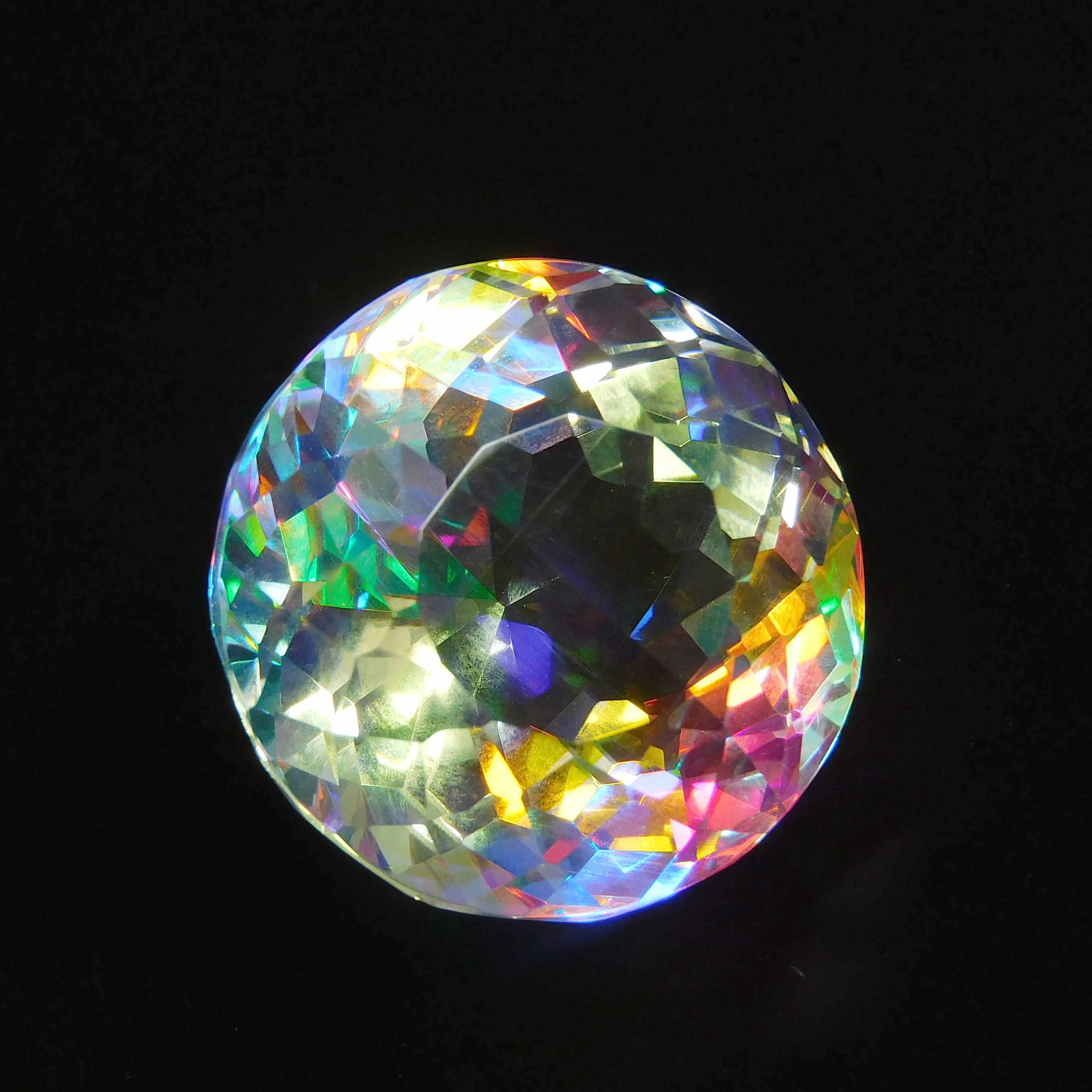 Most Amazing Gemstone !! CERTIFIED Multicolor Topaz 48.55 Ct Mystic Topaz Natural Round Cut Loose Gemstone | Free Shipping & Gift