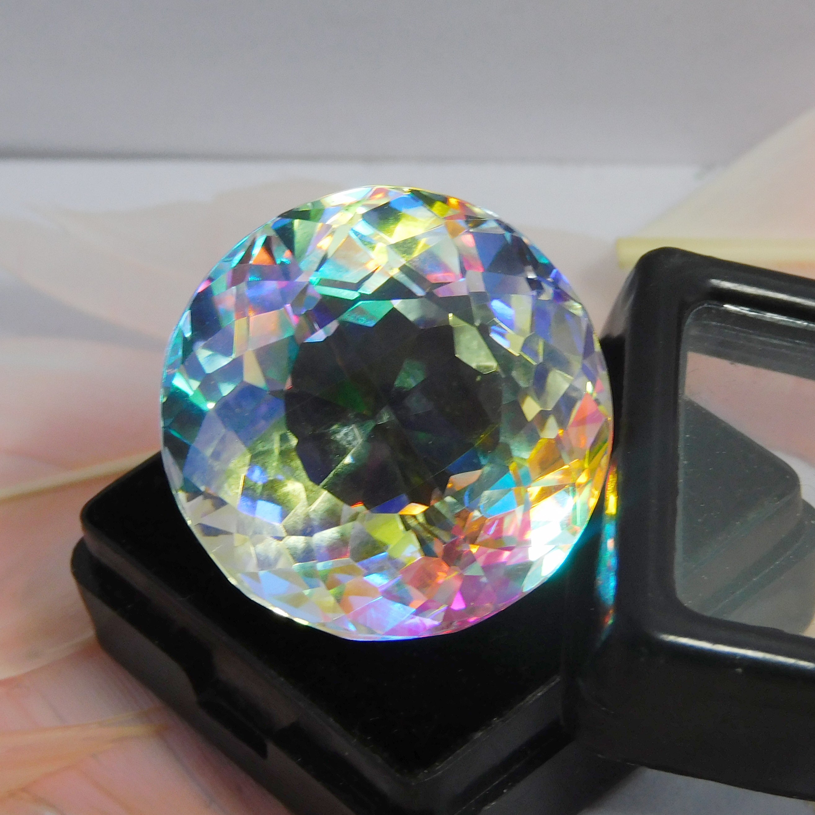 Most Amazing Gemstone !! CERTIFIED Multicolor Topaz 48.55 Ct Mystic Topaz Natural Round Cut Loose Gemstone | Free Shipping & Gift