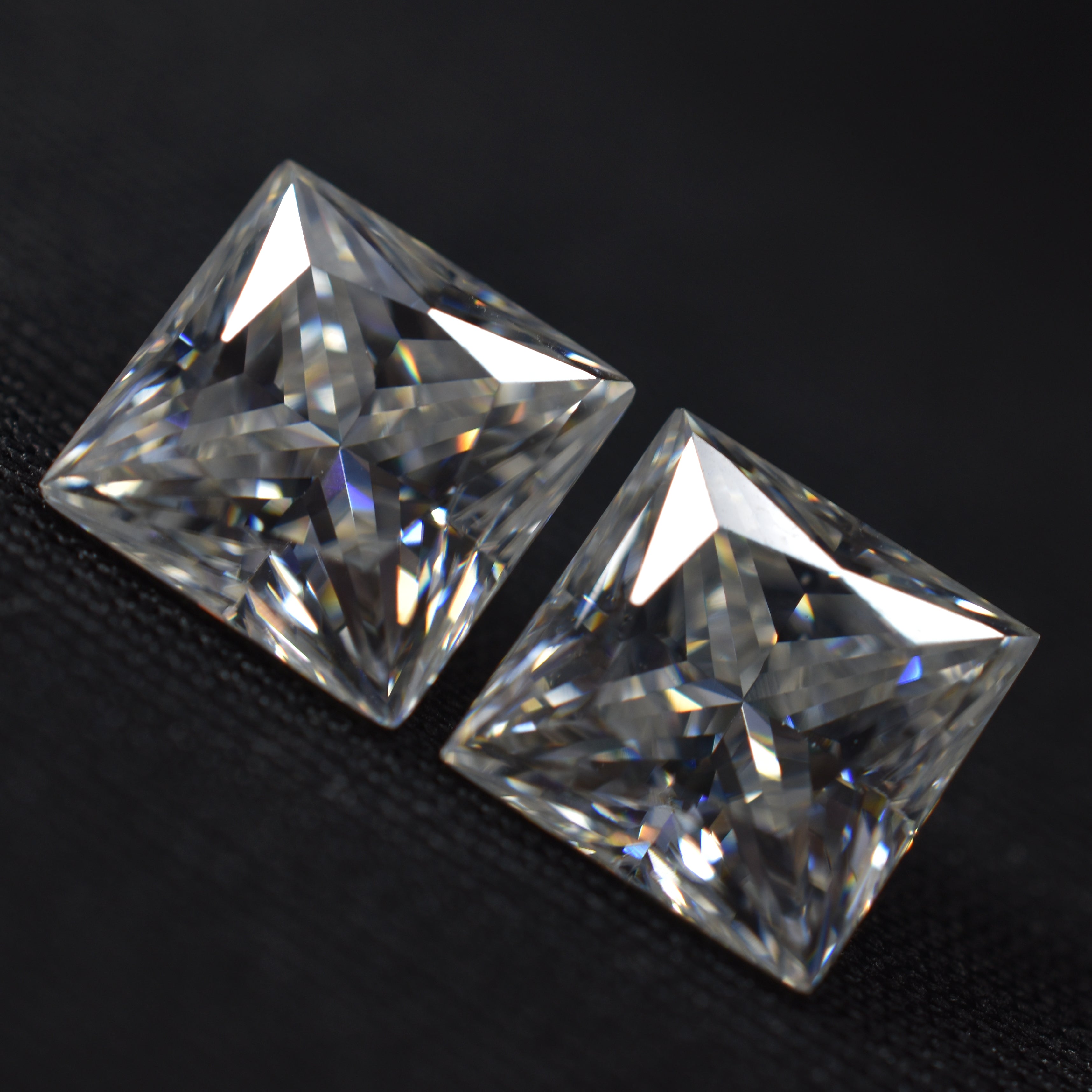 Amazing Offer On Moissanite Gems !!! 5.5x5.5 MM VVS1 E Color Moissanite 1.82 Ct Pair Loose Gemstone Square Cut 2 Pcs CERTIFIED | Jewelry Making Gemstone | Free Delivery & Gift