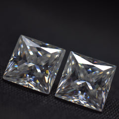 Amazing Offer On Moissanite Gems !!! 5.5x5.5 MM VVS1 E Color Moissanite 1.82 Ct Pair Loose Gemstone Square Cut 2 Pcs CERTIFIED | Jewelry Making Gemstone | Free Delivery & Gift