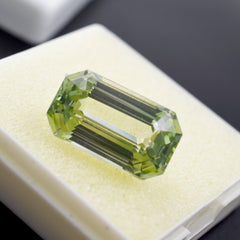 Bluish Green Natural Sapphire 23.50 Ct CERTIFIED Emerald Cut Loose Gemstone | Ring Size | Gift For Her/ Him