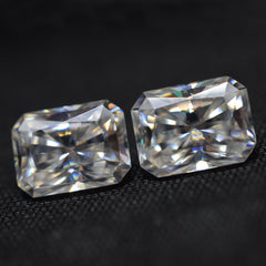 Brilliant Cut Moissanite Gem 4x6 MM Radiant Cut 2 Pcs 1.20 Ct Pair Moissanite VVS1 D Color Pair Loose Gemstone CERTIFIED | Use As A Gift | Free Shipping & Gift