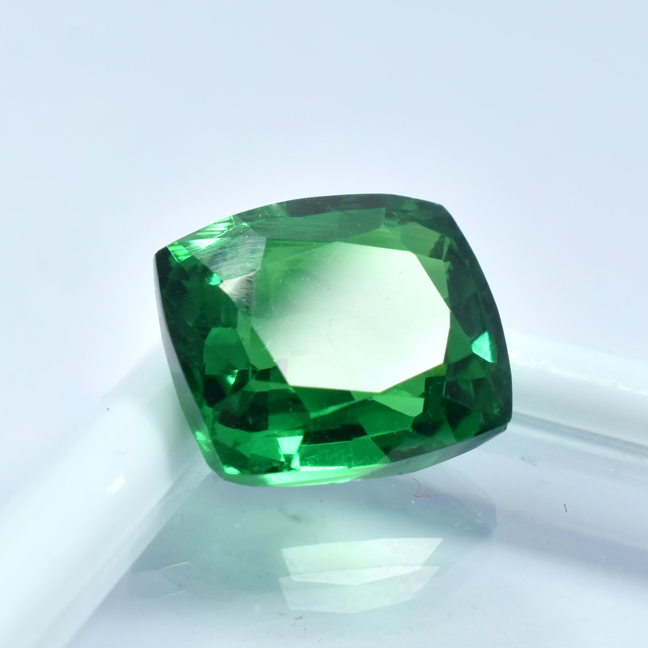 Tsavorite Garnet Gem Cushion Cut 12.62 Carat Green Garnet Natural Certified Loose Gemstone | Free Delivery & Gift | Best Offer | A++ Quality GARNET Green