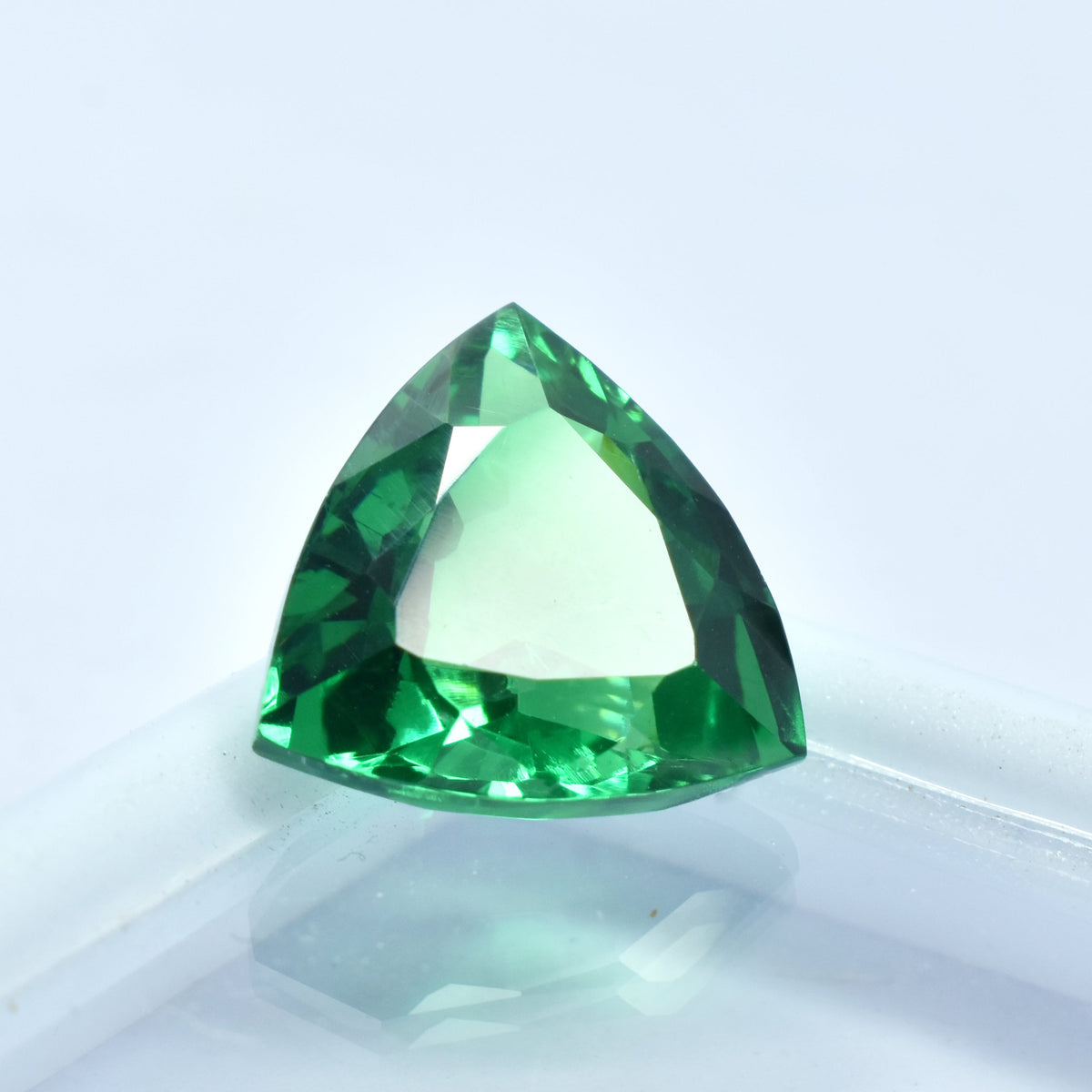 "Garnet Gems Jewelry For Engagement Rings " Trillion Cut 12.32 Carat Green Garnet Natural Certified Loose Gemstone | Free Delivery Free Gift | Gift For Her