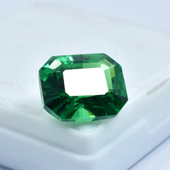 Perfect Garnet Green 8.55 Carat Green Garnet Emerald Cut Certified Natural Loose Gemstone | Free Shipment Free Gift | Bumper Offer