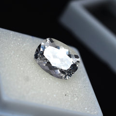 Natural White Sapphire 6.65 Carat Loose Gemstone Cushion Cut Certified , Sapphire Ring