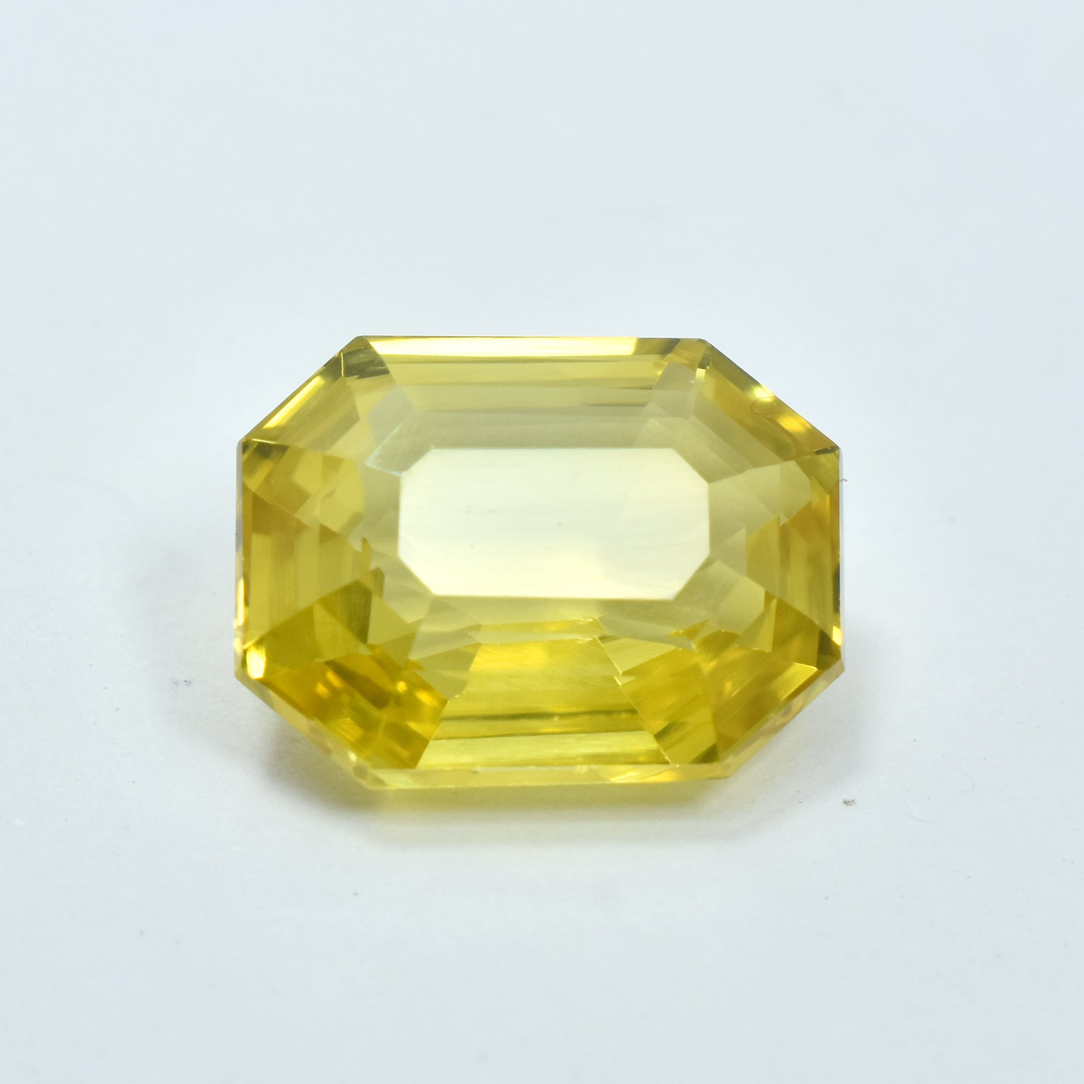 Natural Yellow Sapphire 7.70 Carat Certified Emerald Shape Loose Gemstone From Sri Lanka Certified Yellow Sapphire Stone