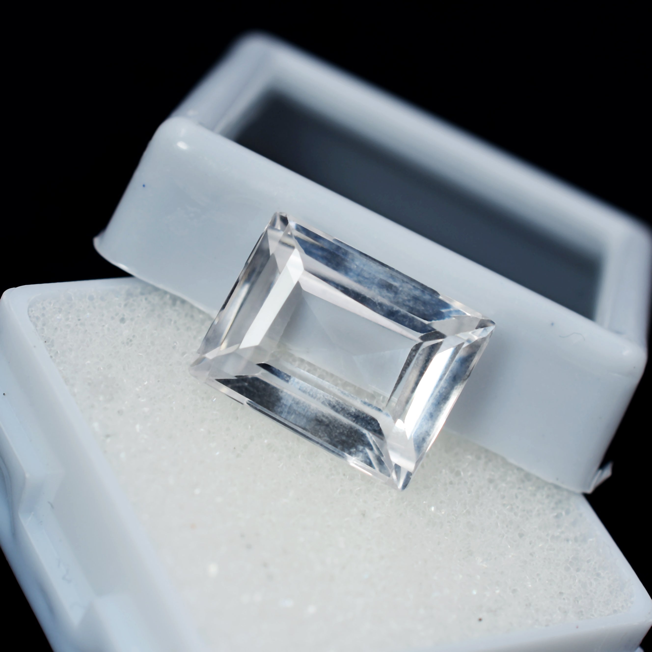 "White Color Stone For Rings " 20.40 Carat Natural White Sapphire Emerald Cut Certified Loose Gemstone