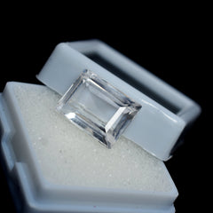 "White Color Stone For Rings " 20.40 Carat Natural White Sapphire Emerald Cut Certified Loose Gemstone