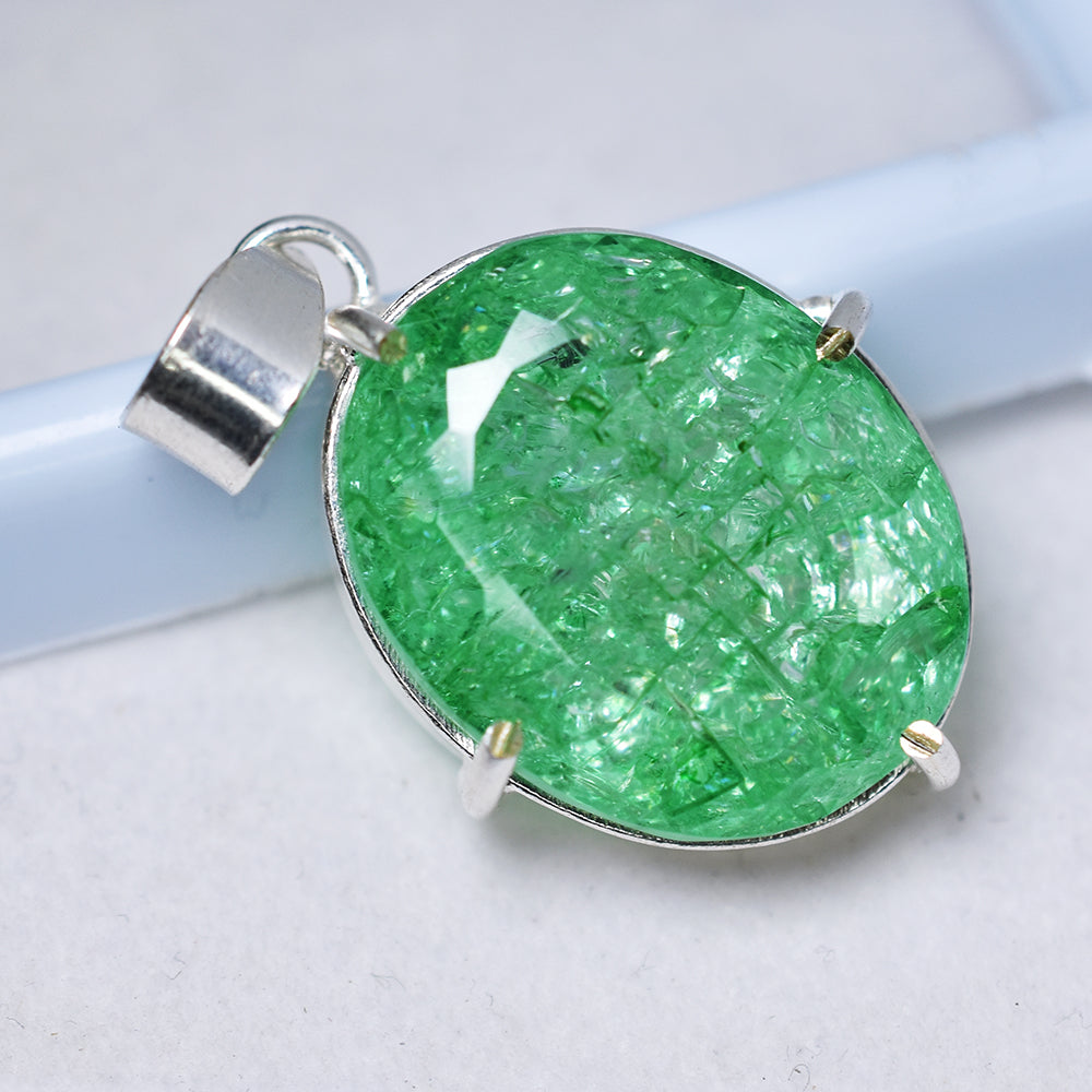 CERTIFIED Zambian Emerald Pendant 66 Ct 925 Sterling Silver Natural Emerald Pendant Handmade Pendant Gift For Bridal Beautiful Emerald Jewelry
