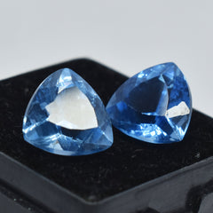 BEST SALE !! Extremely Rare NATURAL Lite Blue Sapphire Trillion Shape 18.62 Ct CERTIFIED Pair Loose Gemstone Trillion Blue Sapphire Excellent For Making Earring Size Loose Gemstone Ring Size Stone