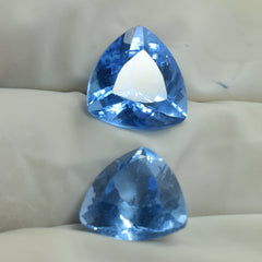 BEST SALE !! Extremely Rare NATURAL Lite Blue Sapphire Trillion Shape 18.62 Ct CERTIFIED Pair Loose Gemstone Trillion Blue Sapphire Excellent For Making Earring Size Loose Gemstone Ring Size Stone