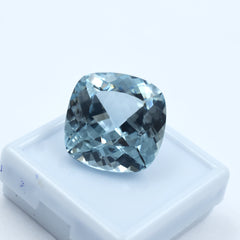 23.20 Carat Natural Blue Aquamarine Certified Loose Gemstone Square Cushion Cut