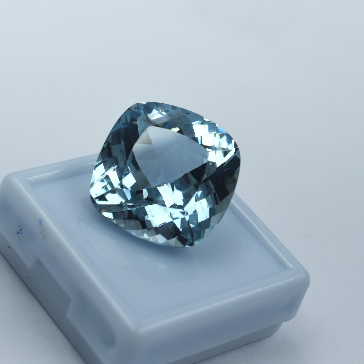 23.20 Carat Natural Blue Aquamarine Certified Loose Gemstone Square Cushion Cut