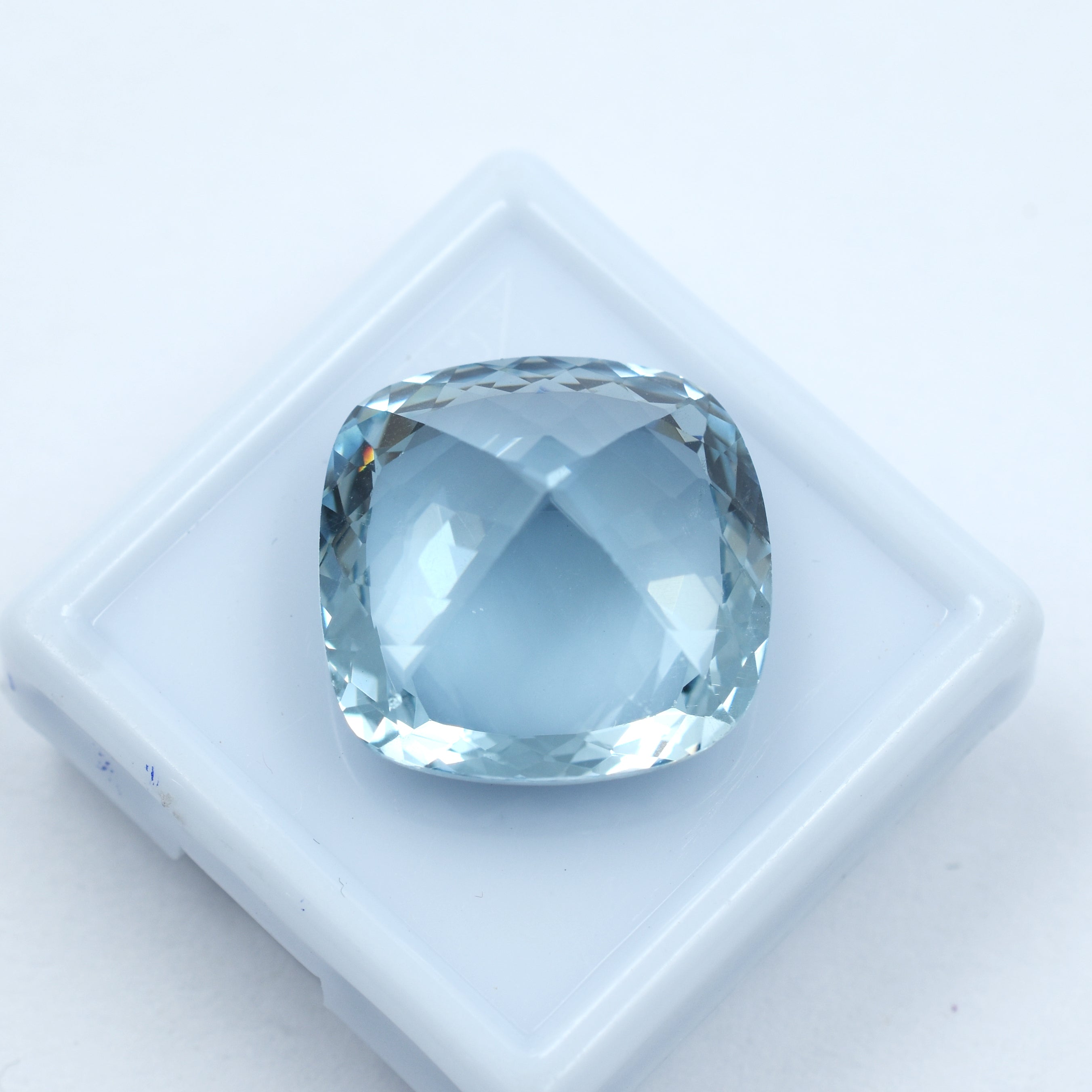 23.20 Carat Natural Blue Aquamarine Certified Loose Gemstone Square Cushion Cut