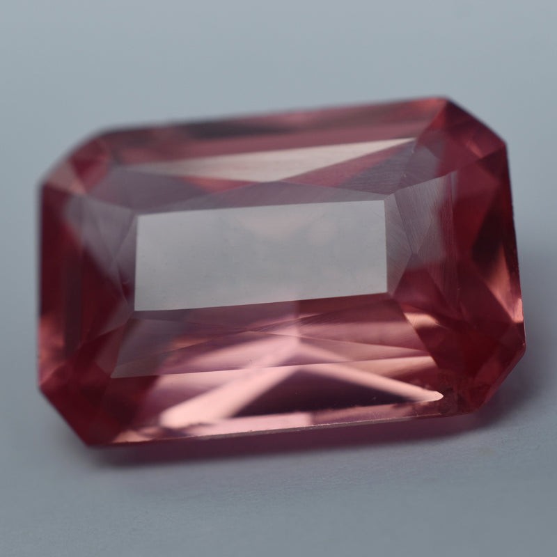 Certified Padparadscha Sapphire Emerald Cut 9.65 Ct Sri Lanka unmounted stone