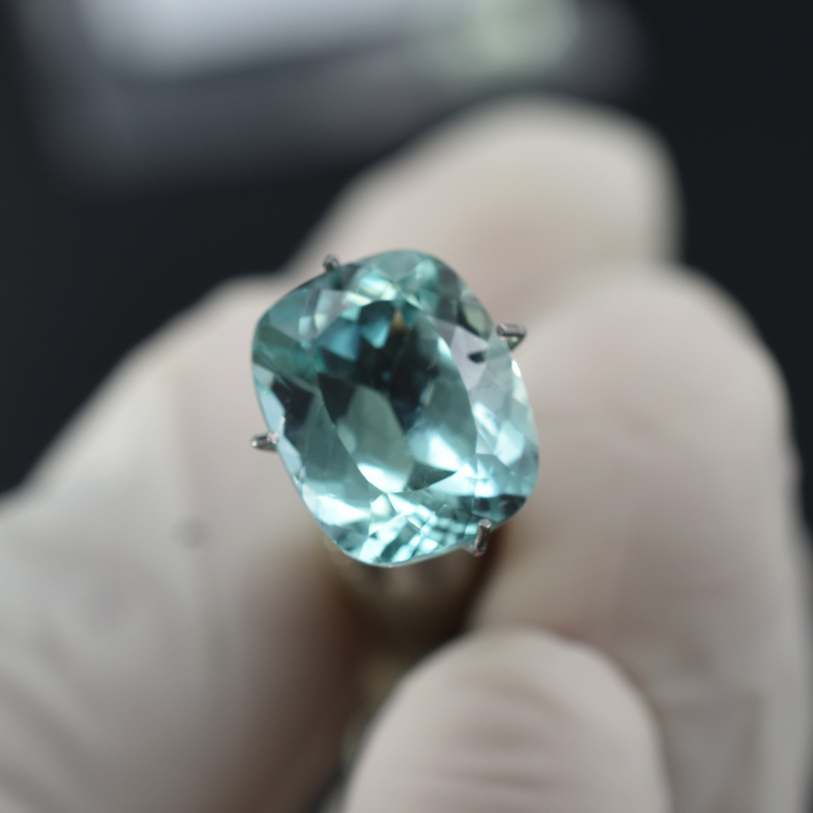 CERTIFIED Cushion Cut 5.80 Carat Natural Bluish Green Sapphire Loose Gemstone | Best Offer | On Sale