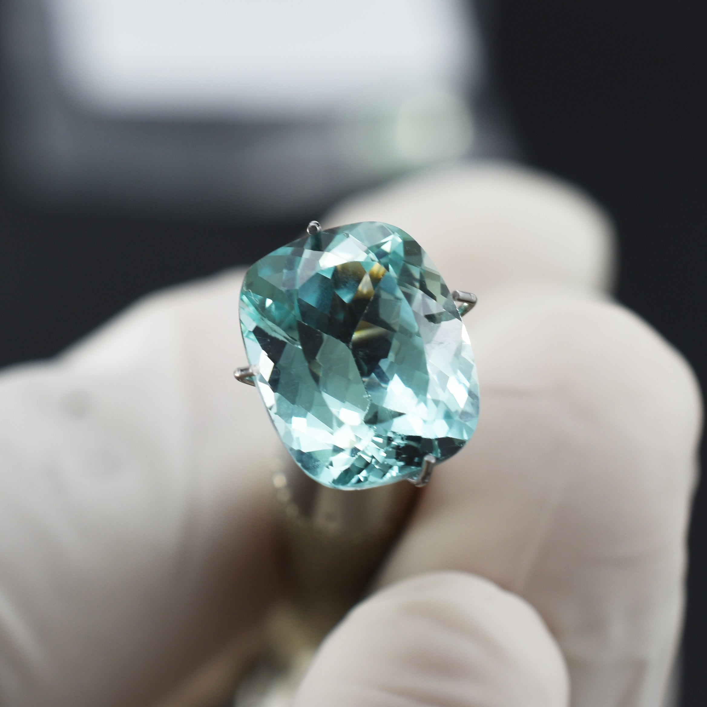 CERTIFIED Cushion Cut 5.80 Carat Natural Bluish Green Sapphire Loose Gemstone | Best Offer | On Sale