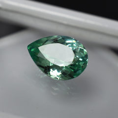 Stunning Stone Natural Bluish Green Sapphire 6.45 Carat Pear Cut CERTIFIED Earring Size Loose Gemstone