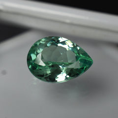 Stunning Stone Natural Bluish Green Sapphire 6.45 Carat Pear Cut CERTIFIED Earring Size Loose Gemstone