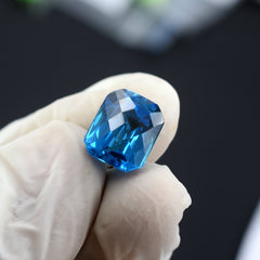 Best For Ring Emerald Cut 11.45 Carat Natural Blue Teal Sapphire Loose Gemstone Certified