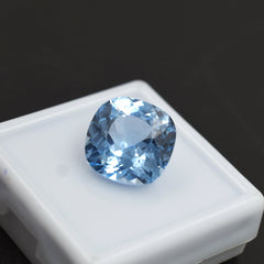 Light Blue Sapphire , Certified Natural Sapphire 7.15 Carat Square Cushion Cut Loose Gemstone