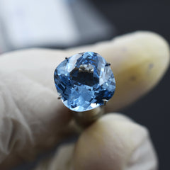 Light Blue Sapphire , Certified Natural Sapphire 7.15 Carat Square Cushion Cut Loose Gemstone